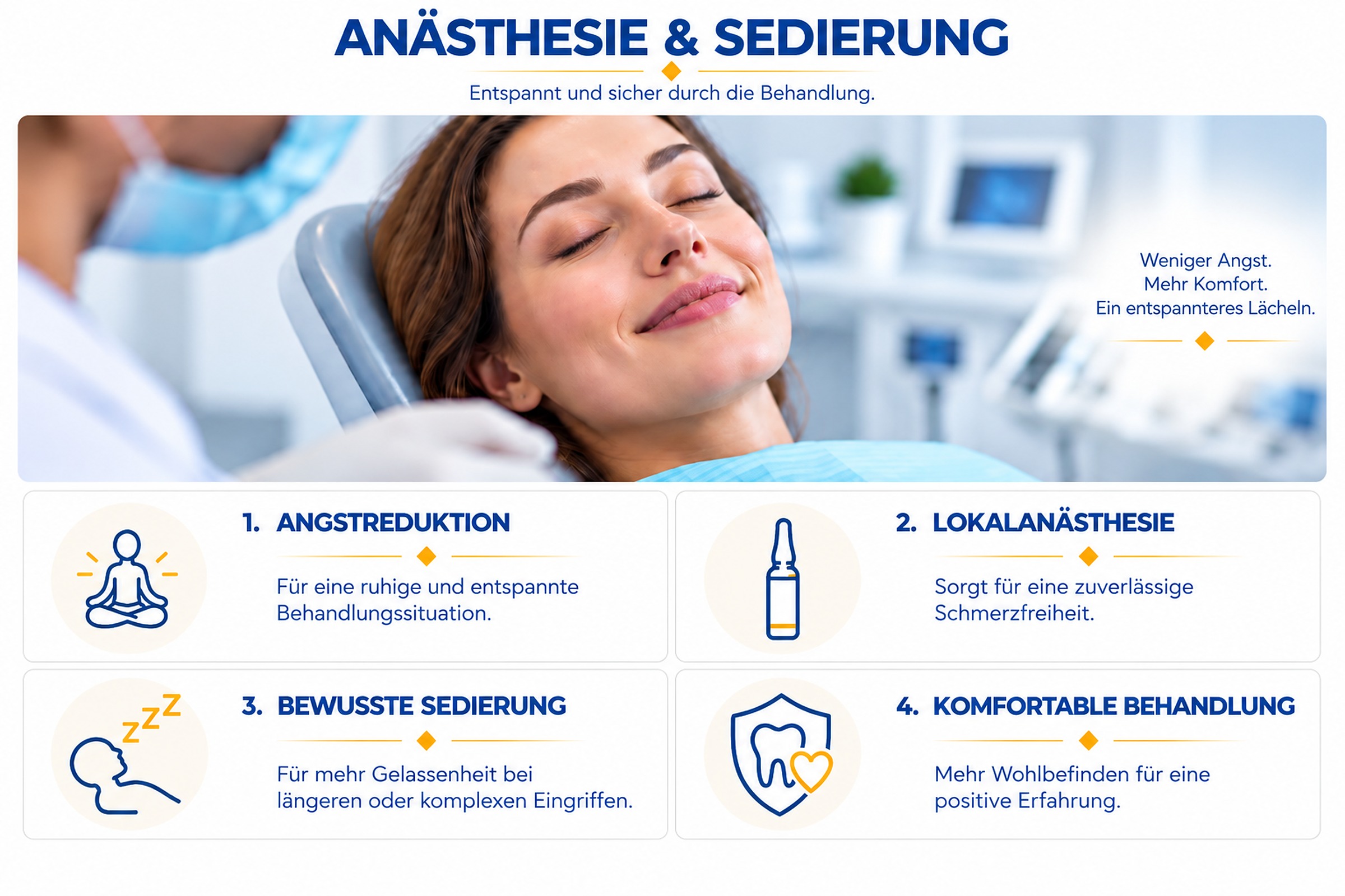 Anästhesie und Sedierung für eine entspannte und schmerzarme zahnärztliche Behandlung
