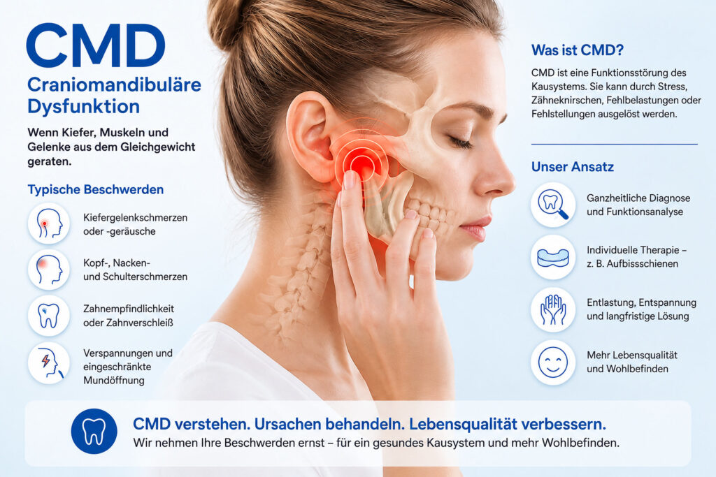 Darstellung des Kiefergelenks bei craniomandibulärer Dysfunktion (CMD)