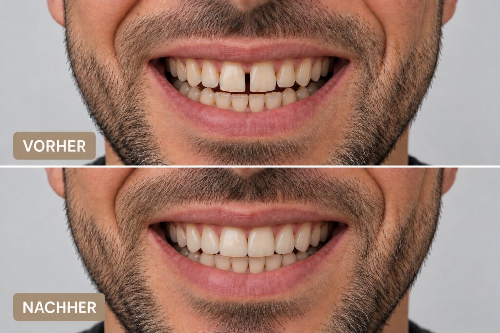 Non-Prep-Veneers aus Keramik zur ästhetischen Gestaltung der Frontzähne
