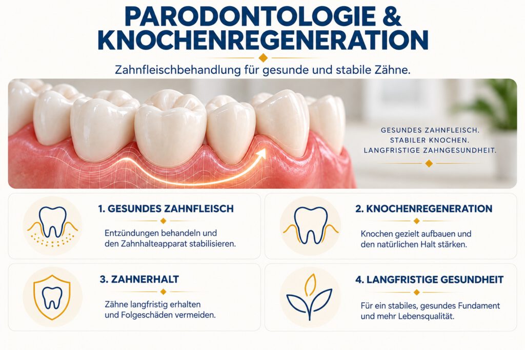 Parodontologie und Knochenregeneration für gesundes Zahnfleisch und stabile Zähne