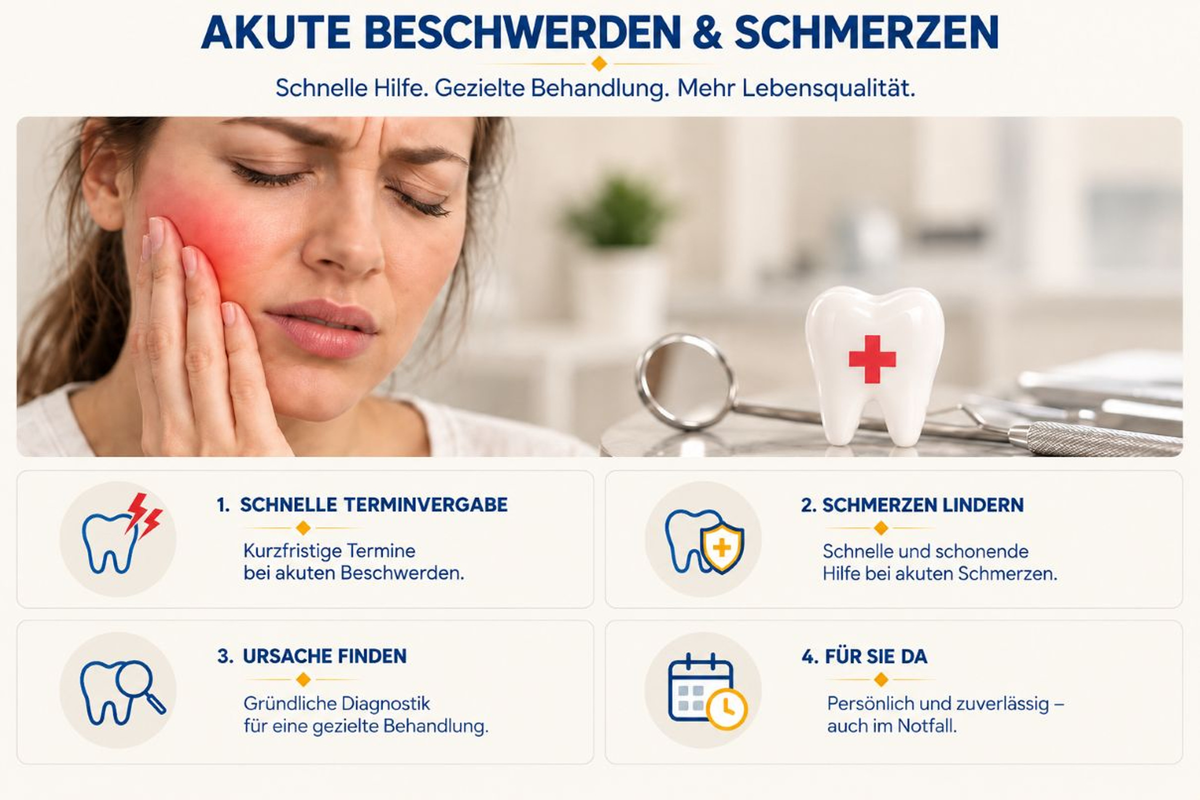 Schmerzbehandlung bei Zahnschmerzen und akuten Beschwerden