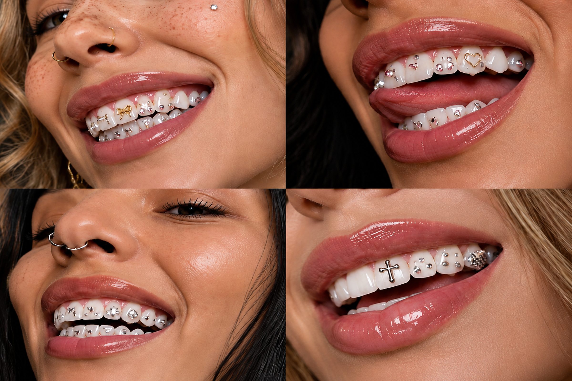Zahnschmuck mit individuellen Dental Gems, Schmucksteinen und dekorativen Zahnelementen