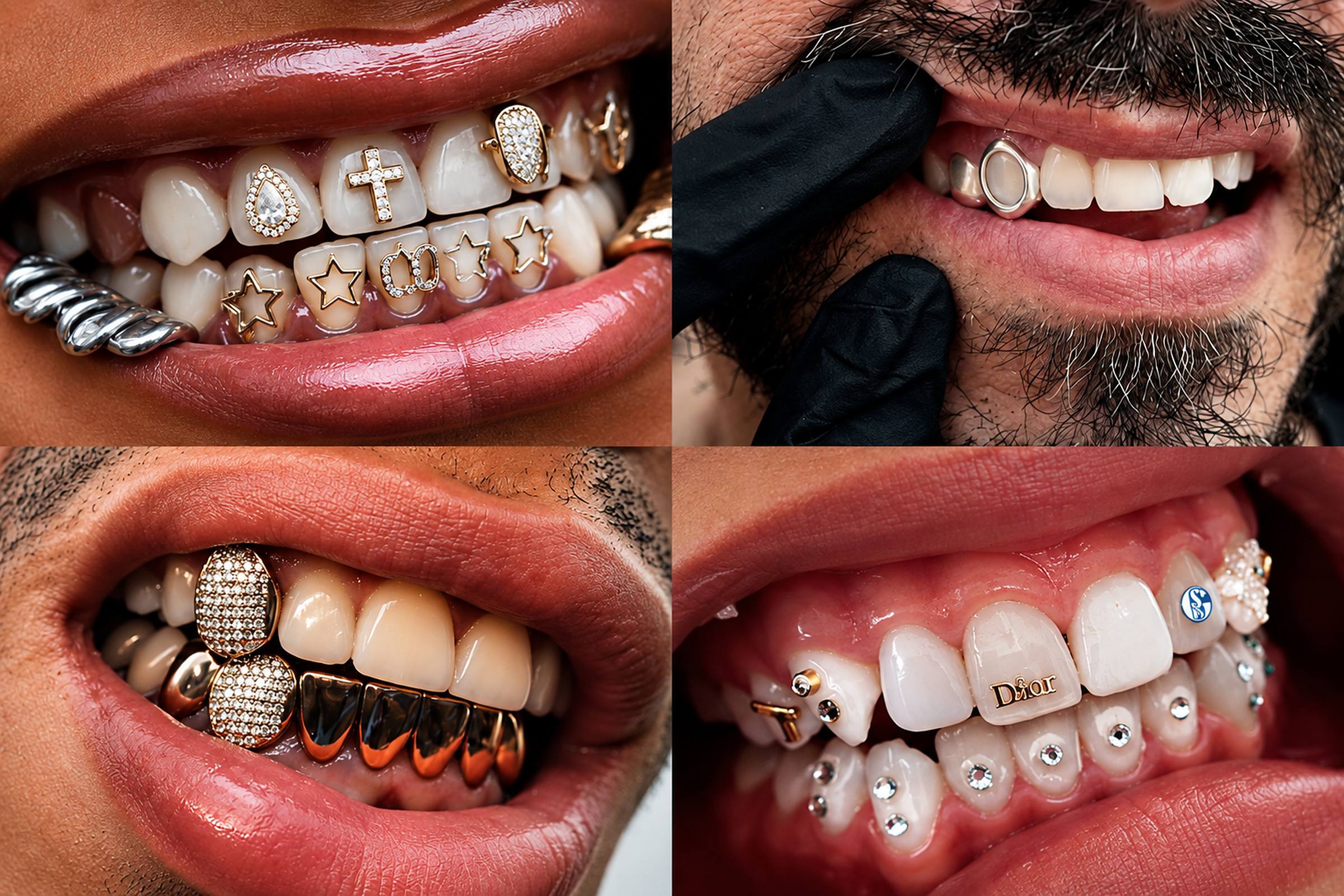 Zahnschmuck mit individuellen Dental Gems, Gold- und Schmuckelementen